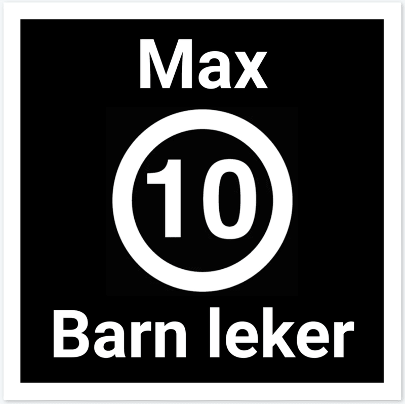 Barn leker skilt - 10km/t - Reflekterende overflate